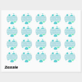 Rond Bleu & Aqua Baby Boy Sticker Faire-part douche (Feuille)