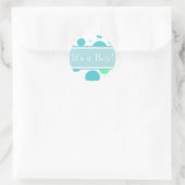 Rond Bleu & Aqua Baby Boy Sticker Faire-part douche (Sac)