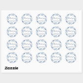 Rond Bleu Aquarelle Mariage Favoriser Merci Sticker (Feuille)