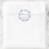 Rond Bleu Aquarelle Mariage Favoriser Merci Sticker (Sac)