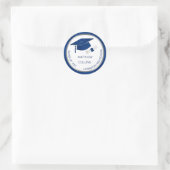 Rond Bleu Argent Diplôme Diplôme Sticker (Sac)
