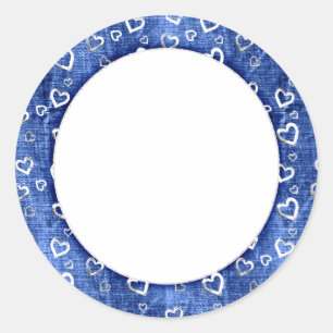 Rond Bleu avec Sticker Monogram Coeur Argent