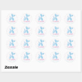 Rond Bleu Balloon Chien Parti Favoriser Sticker (Feuille)