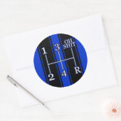 Rond Bleu Black Race Stripes Shift Knob Sticker (Enveloppe)