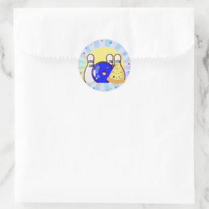 Rond Bleu Bowling Party Tie Dye Sticker