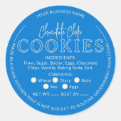 Rond Bleu Chocolat Chip Cookies Cottage Sticker (Devant)