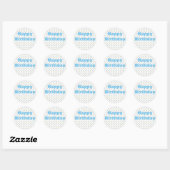 Rond Bleu Cupcake Sticker d'anniversaire (Feuille)