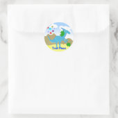 Rond Bleu Dinosaure Dessin Nom Sticker (Sac)