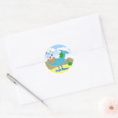 Rond Bleu Dinosaure Dessin Nom Sticker (Enveloppe)