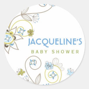 Rond Bleu doux sauvage Bébé Garçon Sticker douche