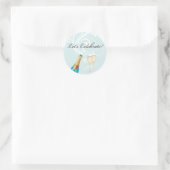 Rond Bleu "Fêtons !" Sticker Champagne (Sac)