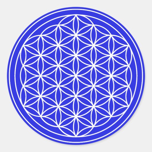 Rond Bleu Fleur de vie Sticker (Devant)