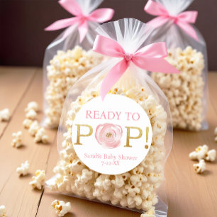 Rond Bleu rose floral prêt à pop Bébé Sticker
