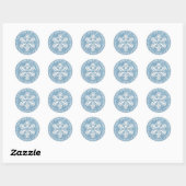 Rond Bleu Snowflake Joyeux Sticker de Noël (Feuille)