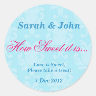 Rond Bleu Vintage damask Comment Sweet it is Sticker