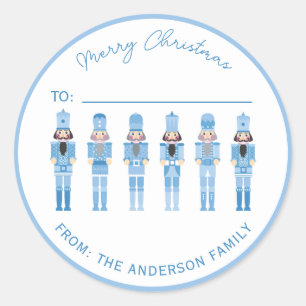 ROND BLEUE NOËL NUTCRACKER CADEAU STICKER