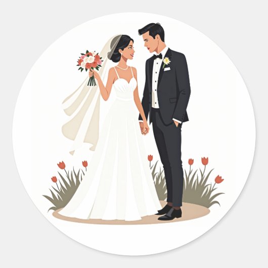 Rond Bliss Beurrés - Sticker Mariage Couple (Devant)