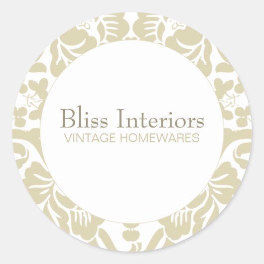 Rond Bliss Chic Damask Floral Sticker (Devant)