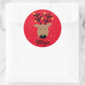 Rond Blitzen Reinder Classic Round Sticker (Sac)