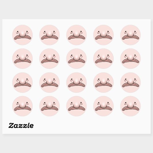 Rond Blobfish Evolution Sticker (Feuille)