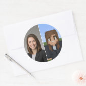 Rond BlockPix Minecraft Character Sticker (Enveloppe)