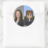 Rond BlockPix Minecraft Character Sticker (Sac)