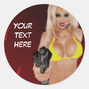 Rond Blond dangereux - Sticker Fatale Femme