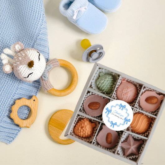 Rond Blue Birthday Thank You Sticker