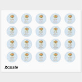 Rond Blue Little Pumpkin Baby Shower Round Sticker Fall (Feuille)