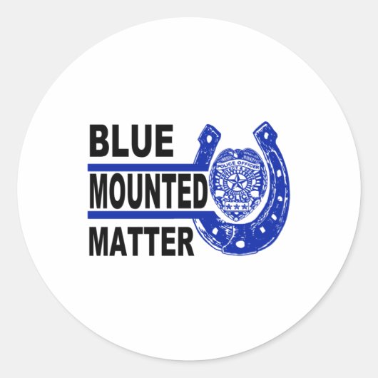 Rond Blue Mounted Live ; Cheval de police ; Sticker (Devant)