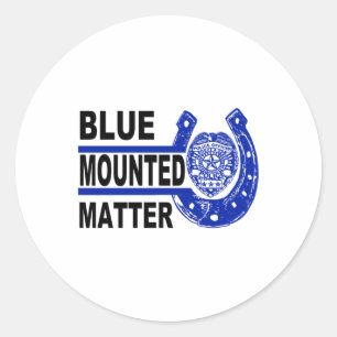 Rond Blue Mounted Live ; Cheval de police ; Sticker