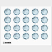 Rond Blue Ornate Floral Sticker (Feuille)
