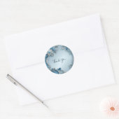 Rond Blue Ornate Floral Sticker (Enveloppe)