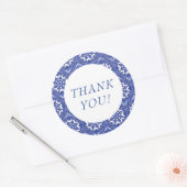 Rond Blue Tile Thank You Sticker (Enveloppe)