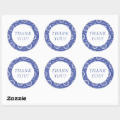 Rond Blue Tile Thank You Sticker (Feuille)