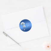 Rond Blue Watercolor Flowers Sticker (Enveloppe)
