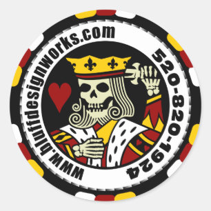 Rond bluffdesignworks.com Sticker de chips de poker