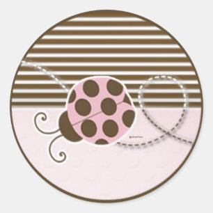 Rond Bogue dame en Sticker rose