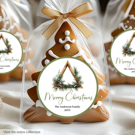 Rond Bohemian Rustic Botanical Holiday Gift Sticker