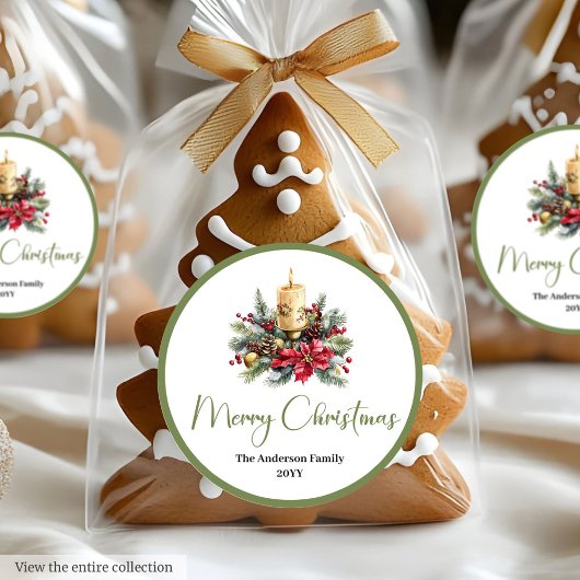 Rond Bohemian Watercolor Rustic Xmas Gift Sticker