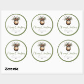 Rond Boho Botanical Christmas Bouquet Modern Sticker (Feuille)