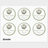 Rond Boho Botanical Christmas Lantern Gift Sticker (Feuille)