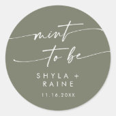 Rond Boho Chic Olive Green Mint Pour Être Sticker préfé (Devant)