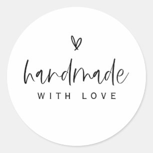 Rond Boho Coeur fait à la main avec l'amour Sticker min