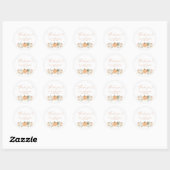 Rond Boho Fall Pumpkin Thank You Favor Sticker (Feuille)