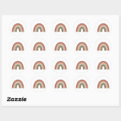 Rond Boho Rainbow Sticker – Vintage Minimal Design  (Feuille)