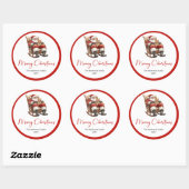 Rond Boho Santa Claus Christmas Sticker Label Set (Feuille)
