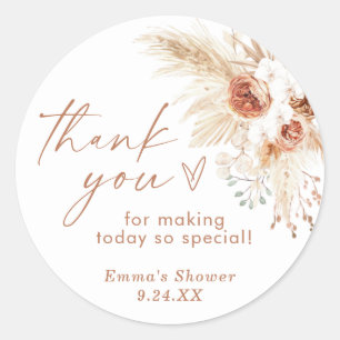 Rond Boho Thank You Favor Sticker
