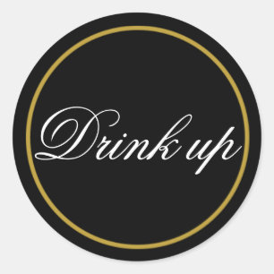 Rond Boire Mariage Sticker Black Gold