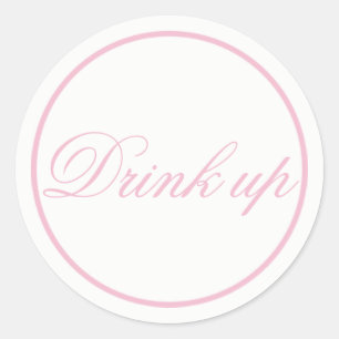 Rond Boire vers le haut Sticker Mariage rose